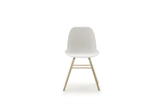 Stuhl Svala - Kunststoffschale Weiß, Eschenholz
