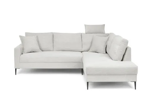 Ecksofa - 3-Sitzer, Ecke rechts, Stoff, Hellgrau