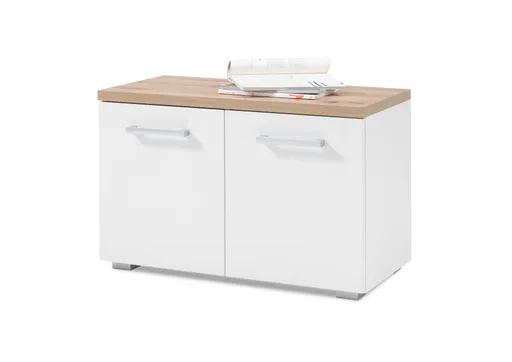 Schuhbank - B ca. 78 cm, Weiß, Artisan Eiche Nachbildung