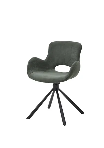 Armlehnstuhl - drehbar, Cord, Dunkelgrün