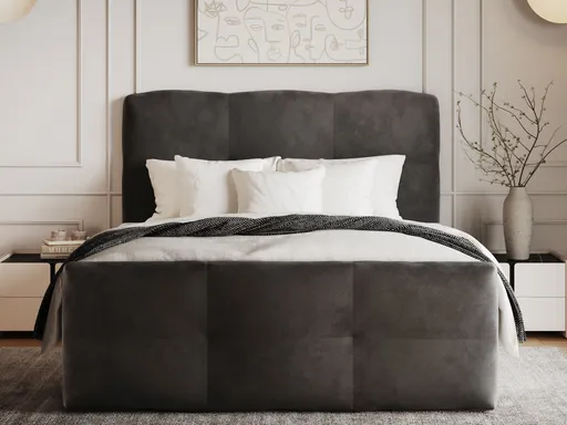 Boxspringbett- Liegefläche ca. 140x200 cm, Stoff, Anthrazit