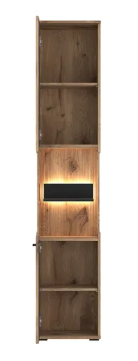 Vitrine - mit Beleuchtung, Viking Eiche Nachbildung, Anthrazit