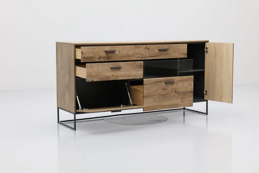 Sideboard - Eiche, Metallgestell