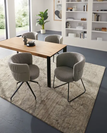 Armlehnstuhl Milana - Stoff, Grau