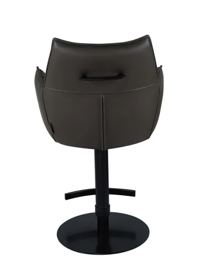 Barhocker MELE - drehbar, höhenverstellbar, Leder, Dunkelbraun