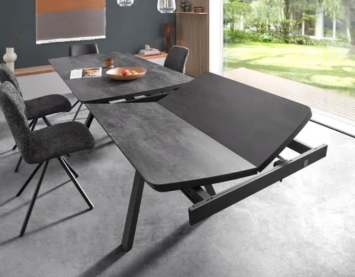 Esstisch Sedana - ausziehbar, LB ca. 200x100cm, Keramik, Schiefergrau