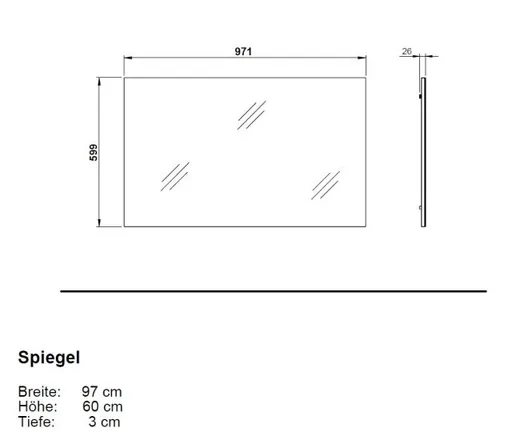 Spiegel - LB ca. 97x60 cm