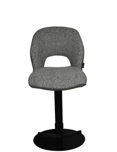 Barhocker MAILE - drehbar, höhenverstellbar, Stoff, Grau, Anthrazit