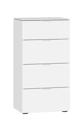 Nachtkommode JOIN IT- Glas, Cremeweiß, Weiß