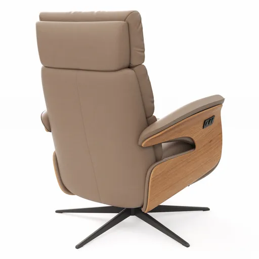Relaxsessel Amila - Größe S, inkl. 2-motorischer Relaxfunktion und Kopfteilverstellung, Leder, Rauchbraun