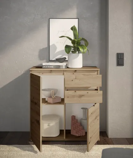 Kommode - B ca. 80 cm, Artisan Eiche Nachbildung