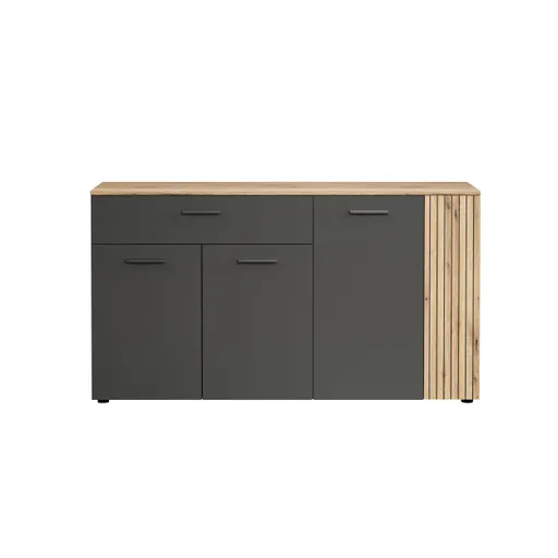 Sideboard - B ca. 150 cm, Anthrazit, Eiche Coast Evoke Nachbildung