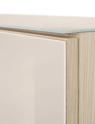 Schuhschrank - B ca. 136 cm, Riva Eiche Nachbildung, Kaschmir