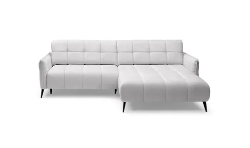 Ecksofa WALI MINI - 2-Sitzer, Ecke rechts inkl. Relaxfunktion, Stoff, Hellgrau