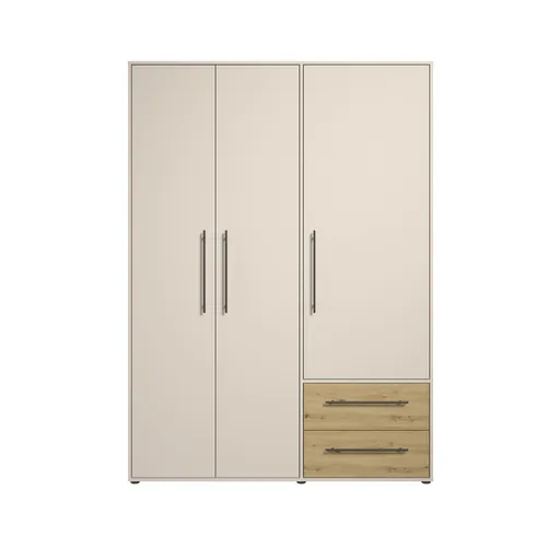  Drehtürenschrank FATHIE- B ca. 144 cm, Sand, Eiche Dekor