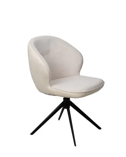 Stuhl MERRITH - drehbar, Stoff, Creme