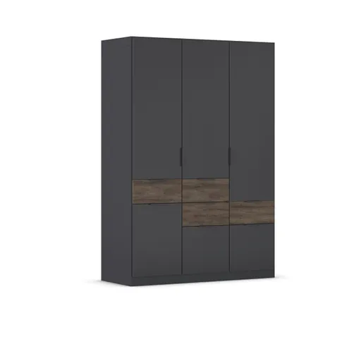 Drehtürenschrank RAAS- B ca. 136 cm, Dunkelgrau, Vintage
