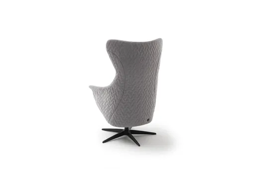 Relaxsessel Follina - Relaxfunktion (motorisch), Leder, Stoff, Grau