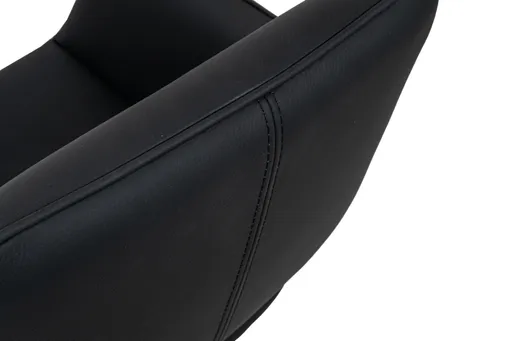 Armlehnstuhl MANOLJA - drehbar, Leder, Schwarz
