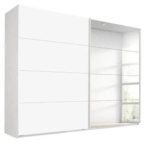 Schwebetürenschrank ROVERO- B ca. 270 cm, Weiß, Spiegel