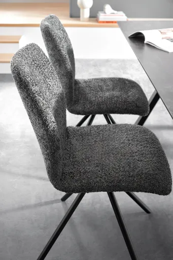 Stuhl Sedana - drehbar, Stoff, Dunkelgrau