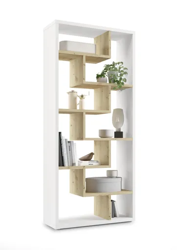 Raumteiler - B ca. 90 cm, Weiß, Asteiche