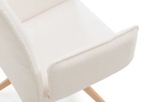 Armlehnstuhl - drehbar, Stoff, Weiß