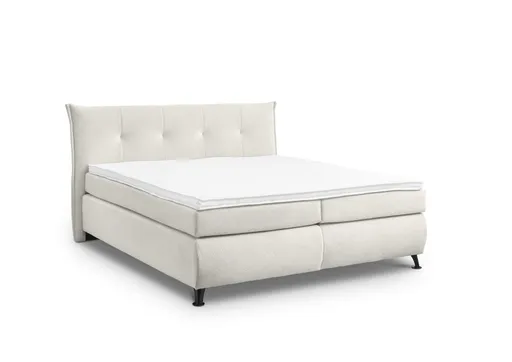 Boxspringbett HAROA- Liegefläche ca. 180x200 cm, Stoff, Creme, Bonell/Bonell
