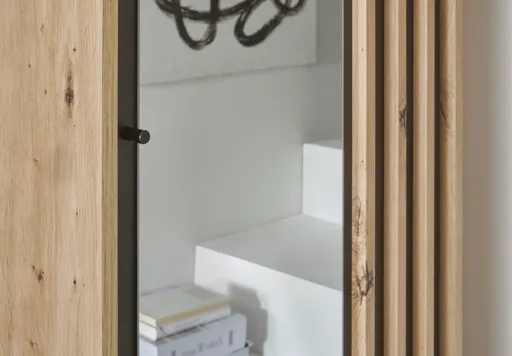 Kompaktgarderobe- Eiche Dekor, Schwarz