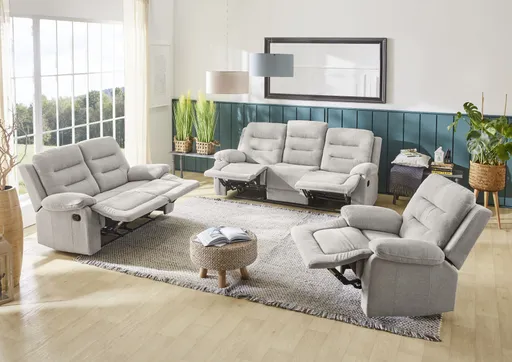 TV-Sessel - Relaxfunktion, Stoff, Grau