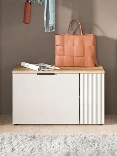 Schuhbank - B ca. 80 cm, Kaschmir, Evoke Eiche Nachbildung