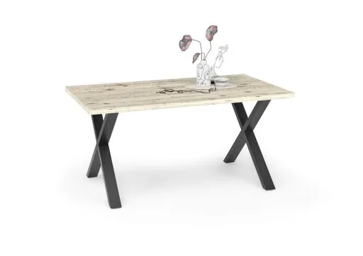 Esstisch - LB ca. 160x90 cm, Sandeiche, Schwarz