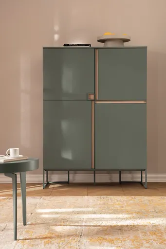 Highboard Venzone - BHT ca. 109x148x41 cm, Lack, Jade