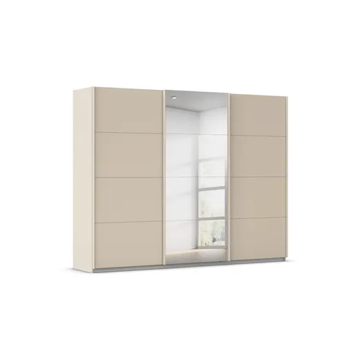 Schwebetürenschrank RIVASA- B ca. 271 cm, Champagner, Spiegel