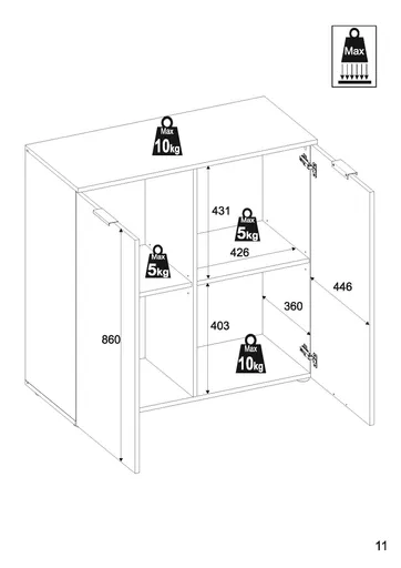 Kommode - B ca. 90 cm, Salbei