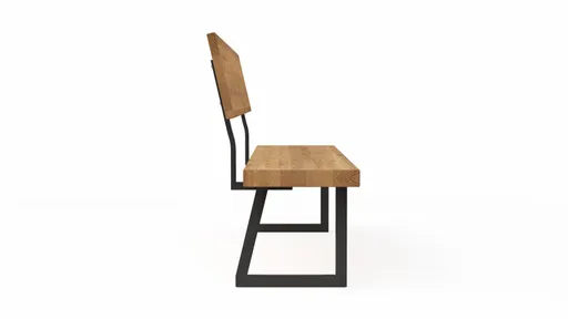 Holzbank Clifton - mit Rückenlehne, Breite ca. 220cm, Zerreiche massiv, natur