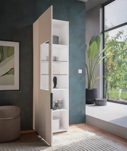 Vitrine - inkl.LED-Beleuchtung, Weiß