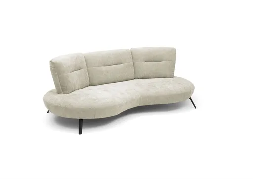 Nierensofa PACEY - 3-Sitzer, Stoff, Natur