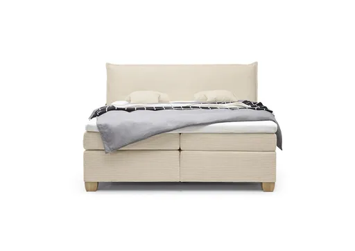  Boxspringbett HADAI- Liegefläche ca. 180x200 cm, Stoff, Hellgrau