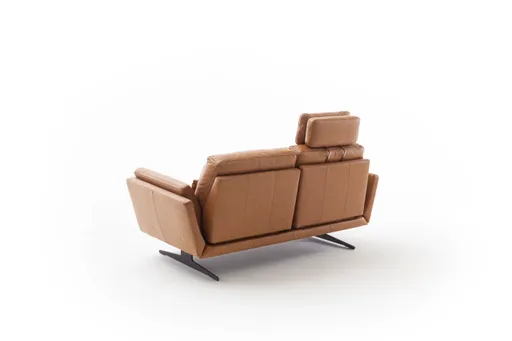 Sofa Tova - 2-Sitzer inkl. Rücken und Armlehnenverstellung, Leder, Cognac