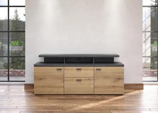 TV-Lowboard - B ca. 151 cm, Matera, Eiche Coast Evoke Nachbildung