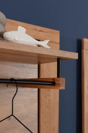 Garderobe - Wildeiche Nachbildung, Wildeiche massiv geölt