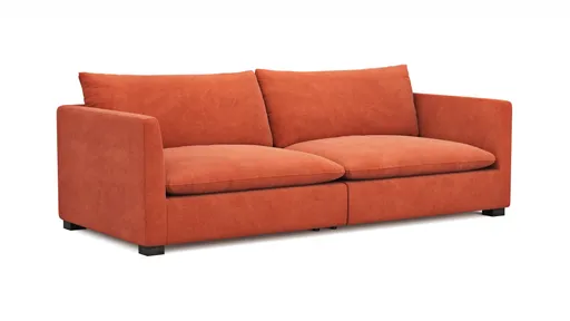 Sofa Montreal - 4-Sitzer,Tiefe 2, Stoff, Orange