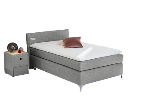 Boxspringbett- Liegefläche ca. 140x200 cm, Stoff, Grau