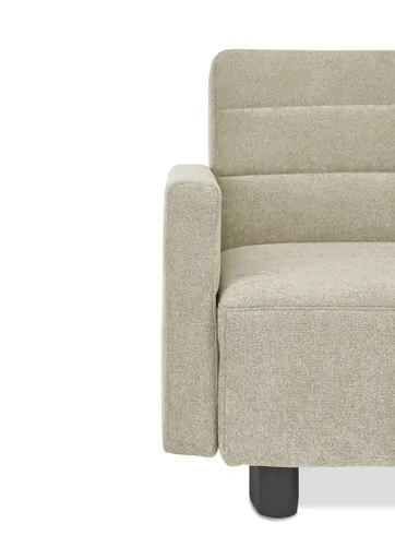 Faltsofa Easy - 2-Sitzer, ca. 140 cm inkl. Schlaffunktion/Topper/Armteil verstellbar, Stoff, Beige