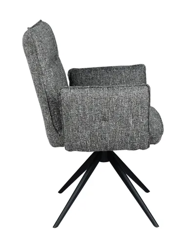 Armlehnstuhl MARCIA - drehbar, Stoff, Grau