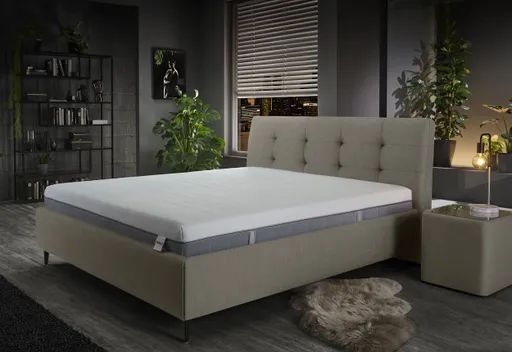 Polsterbett - Líegefläche ca. 180x200 cm, Stoff, Mandel