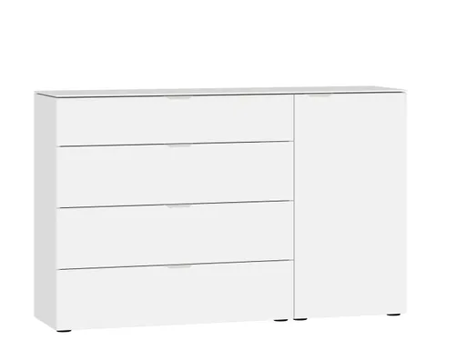 Kommode JOIN IT- Glas, Cremeweiß, Weiß