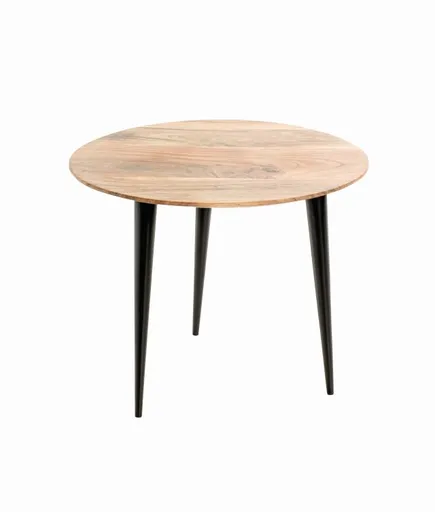 Beistelltisch - D/H ca. 50x41 cm, Akazie natur, Schwarz
