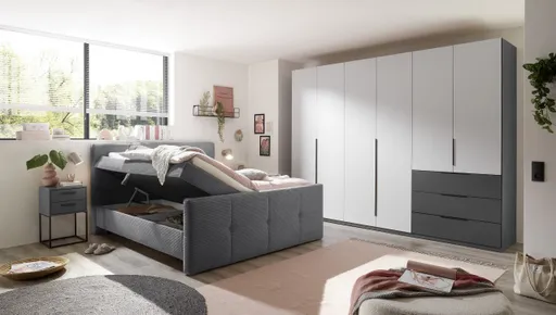 Boxbett- Liegefläche ca. 180x200 cm, Stoff, Grau